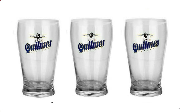 Quilmes Cervecería 3 x FAT  Beer Glasses 420ml BNWOB Argentina MAN CAVE
