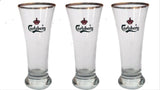 CARLSBERG 3 x Vintage Gold Rimmed Skol Middy Beer Glasses 285ml Man CAVE DENMARK