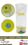 Galliano Murano High Ball Glasses Nipple base & logo BNWOB RARE Made in Italy