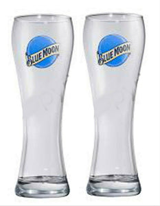Blue Moon 2 Wheat Beer Glasses Huge  650/425ml BNWOT  CANADA  MAN CAVE