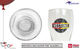 WESTON'S ENGLISH CIDER  3 x PINT GLASSES 585ml  BNWOB  UK MAN CAVE APPLE CIDER