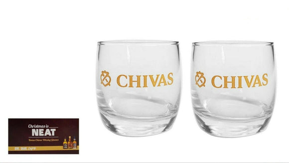 CHIVAS REGAL SCOTCH WHISKY 2  x BOXED TMBLER GLASSES BNWOB MAN CAVE ECOSSE