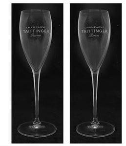 TATTINGER REIMS 2 x FRENCH CHAMPAGNE TULIP GLASSES 140mls BNWOB  BUBBLES BRA BAR