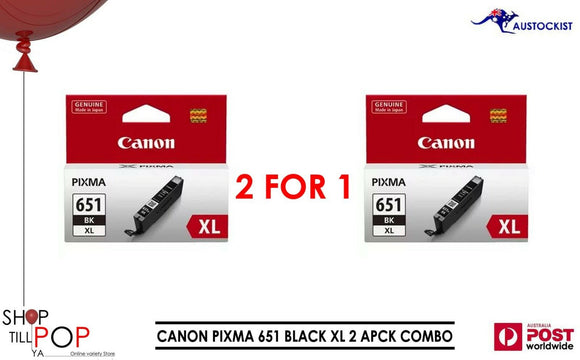CANON 651 BLACK XL 2 PACK COMBO PRINTER  INK CARTRIDGE BNIB AUTHENTIC PC/MAC