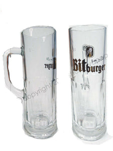 BITBURGER 2 x Tall Beer Glasses Stein Masskrug 600ml BNWOB MAN CAVE GERMANY