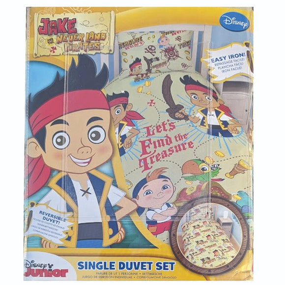 DISNEY JAKE AND THE NEVERLAND PIRATES SINGLE QUILT COVER SET REVERSAABLE BNWT