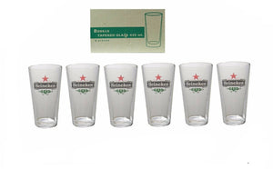 Heineken 6 X Conical Beer Glasses 435mls Boxed BNIB Dutch  Amsterdam Man Cave