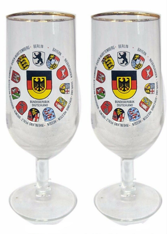 Bundesrepublik Deutschland Vintage1950'S Lowenbrau 2 x Beer Glasses 250ml Ex Con