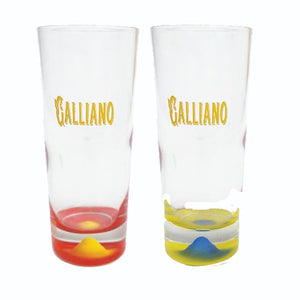 Galliano Murano High Ball Glasses  2 x Colours BNWOB RARE Made in Italy