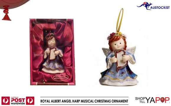 ROYAL ALBERT ANGEL HARP MUSICAL CHRISTMAS ORNAMENT JINGLE BELLS 4