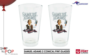 SAMUEL ADAMS  2 x Conical Pint Beer Glasses Gold Leaf 585ml BNWOT  USA MAN CAVE