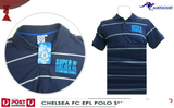 Chelsea FC Mens small, Core 13 Printed Stripe Polo Officially LICENSED BNWT