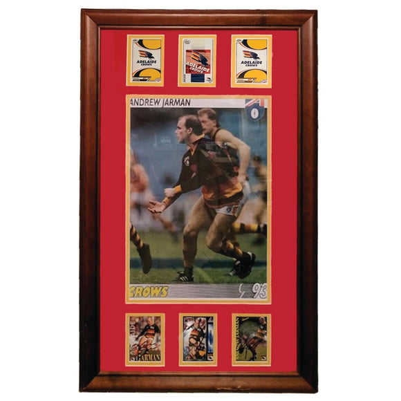Andrew Jarman Adelaide Crows 1993 -3 signed Select Footy Cards Framed 75x45  AFL